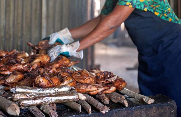 Jerk chicken on the grill